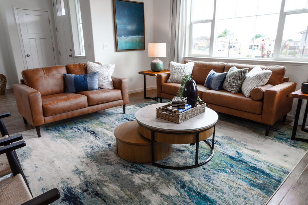 brown-couches-blue-rug-livingroom